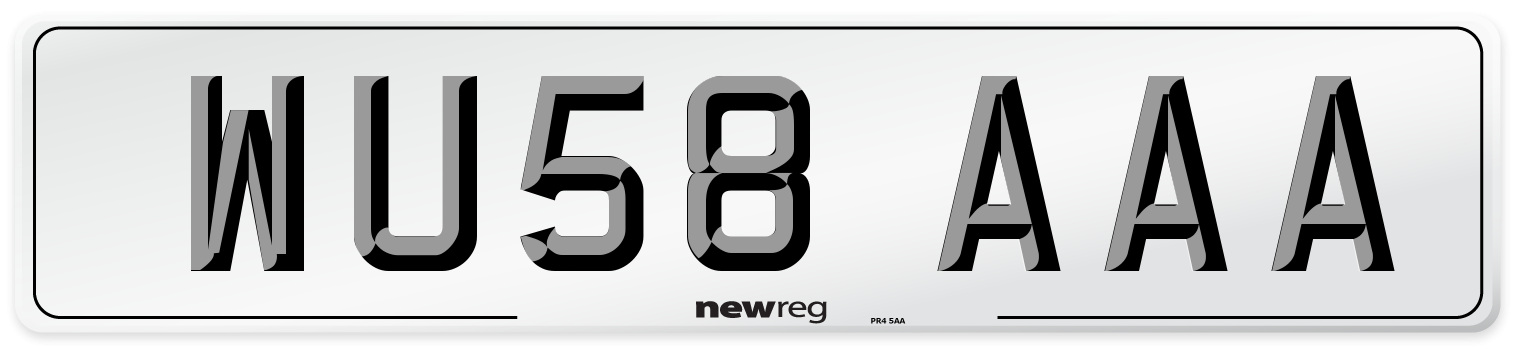 WU58 AAA Number Plate from New Reg